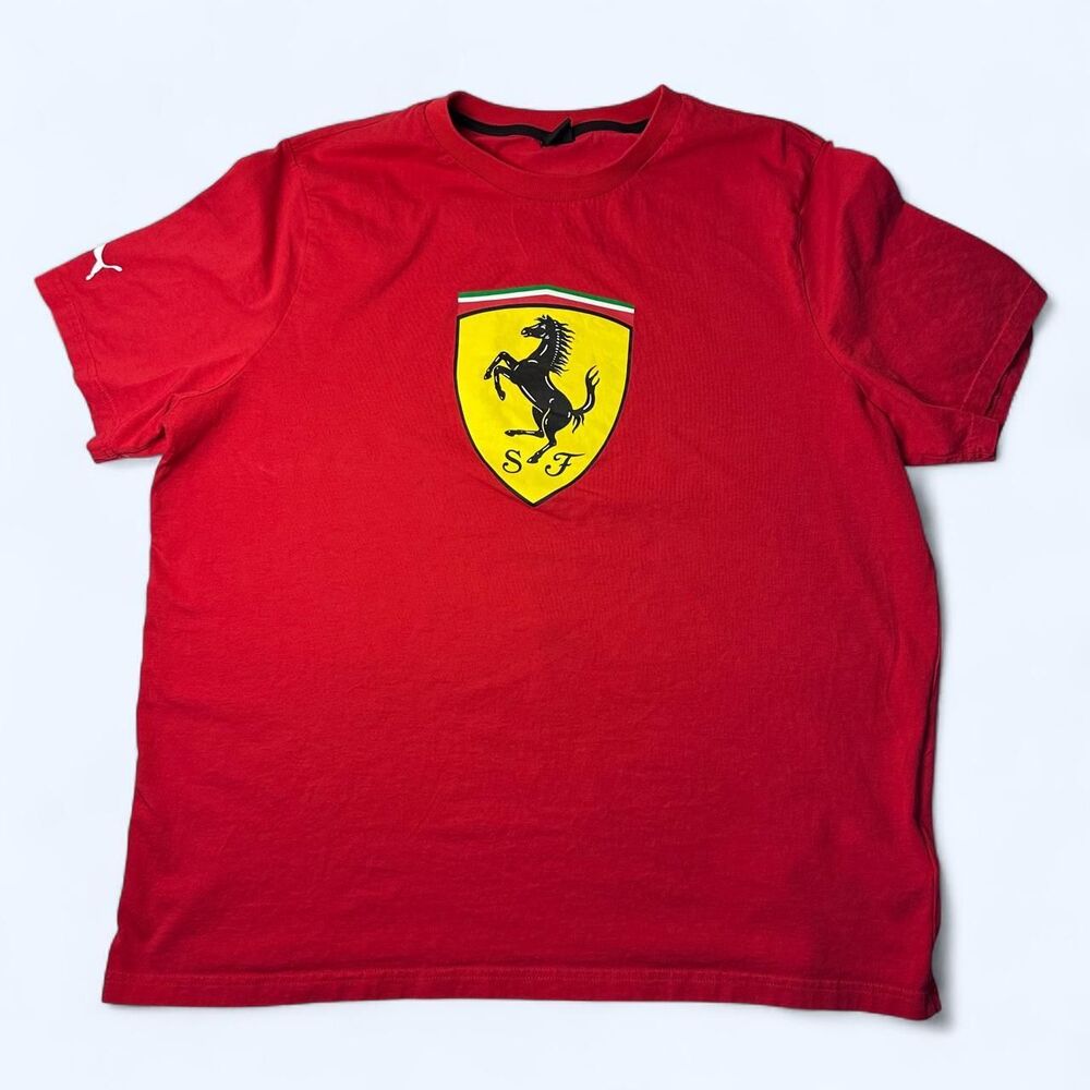 Puma Ferrari Racing Red Scudetto Graphic Tee Size XL